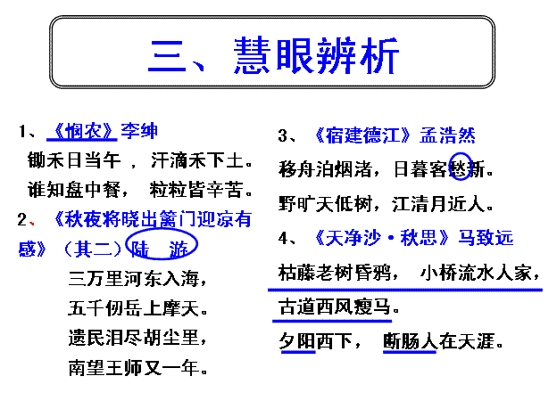 有关切入点诗句